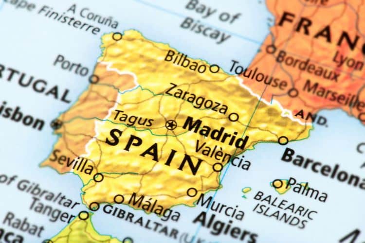Mapa de Espanha e países vizinhos - Mapa de Espanha e países
